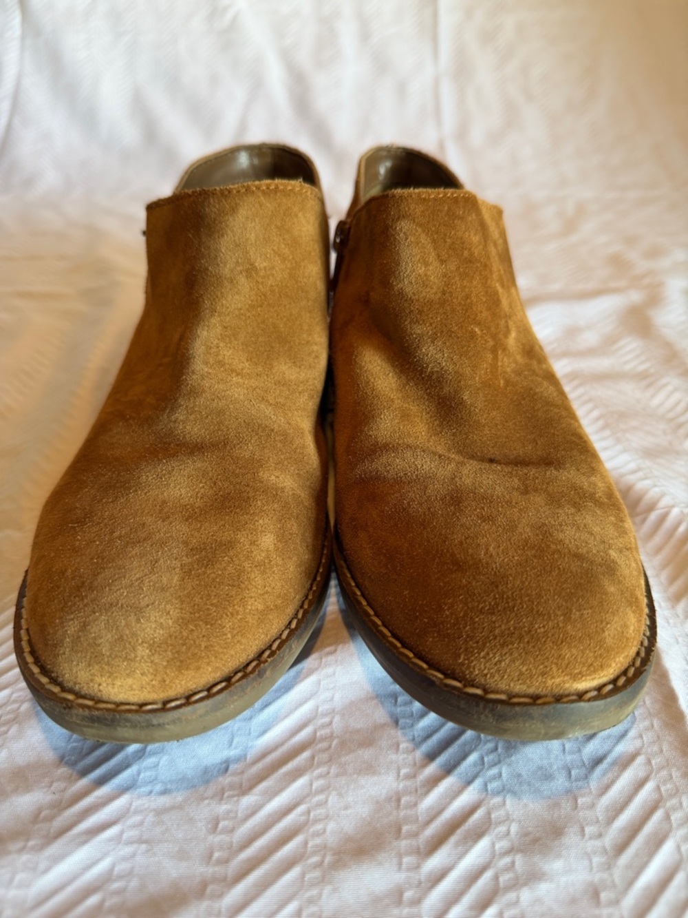 Clarks Women’s Suede Ankle Boots w/Zippers & Buckles in Tan Brown, 7 1/2 - Picture 7 of 8